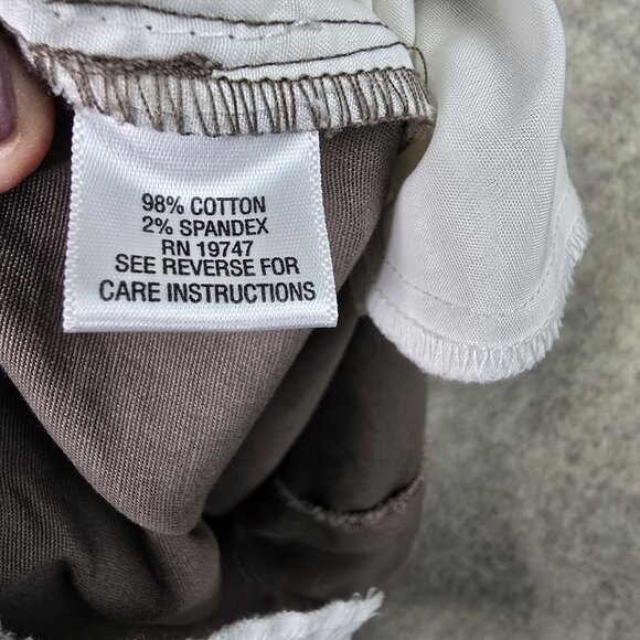 Studio Works Womens 16W Taupe Capris With Lace-Up Detail & Button Closure - Picture 5 of 8